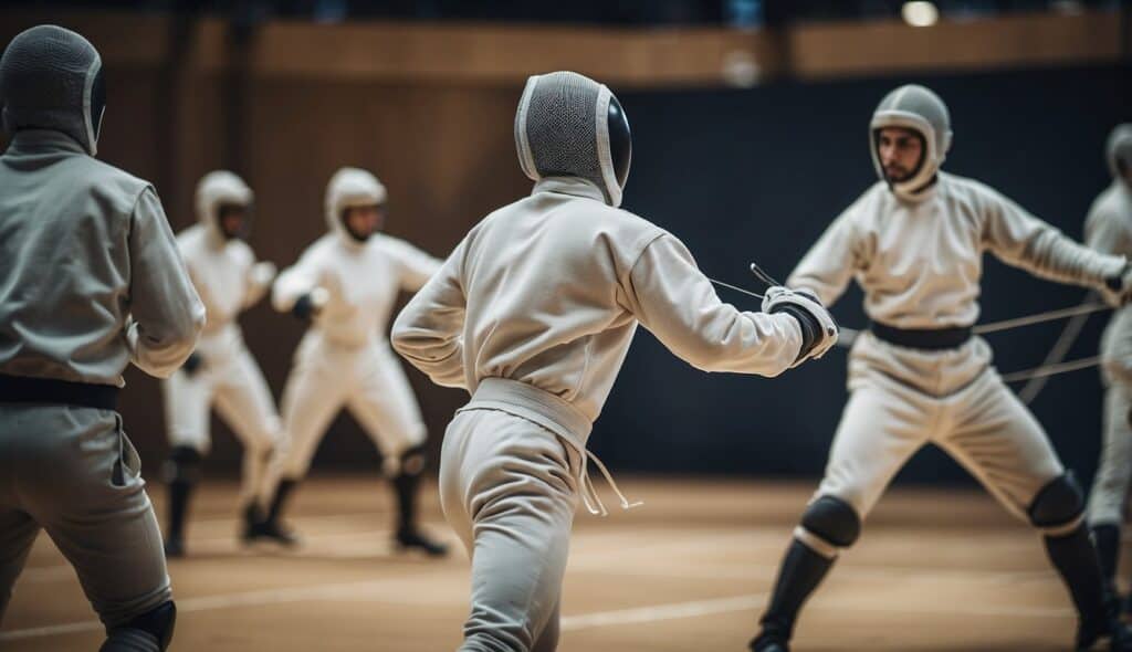 Fencers follow a structured training program, showing progress in their training routine