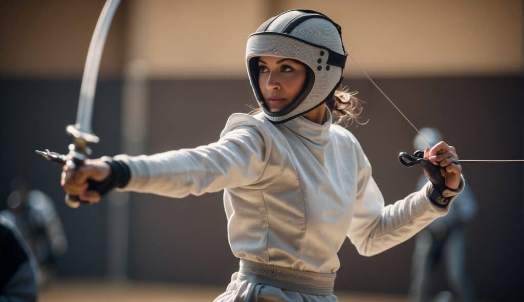 Women fencing with various weapons in different styles